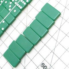 Vintage Puremco MarbleLike Green Standard Dominoes Set of 28 & Box – Made in USA