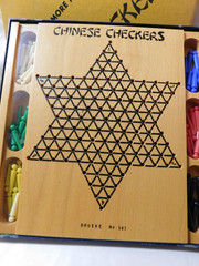 Drueke No. 563 Chinese Checkers Solid Wood Game with Box Vintage MCM