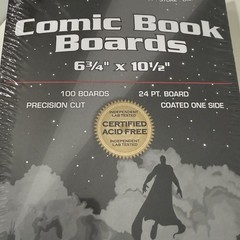 100 BCW Comic Book Boards Modern Current Size 6 5/8″ Archival Safe Storage Back