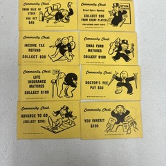 Vintage Monopoly 1961 Complete Set of 32 Community Chest & Chance Cards EUC