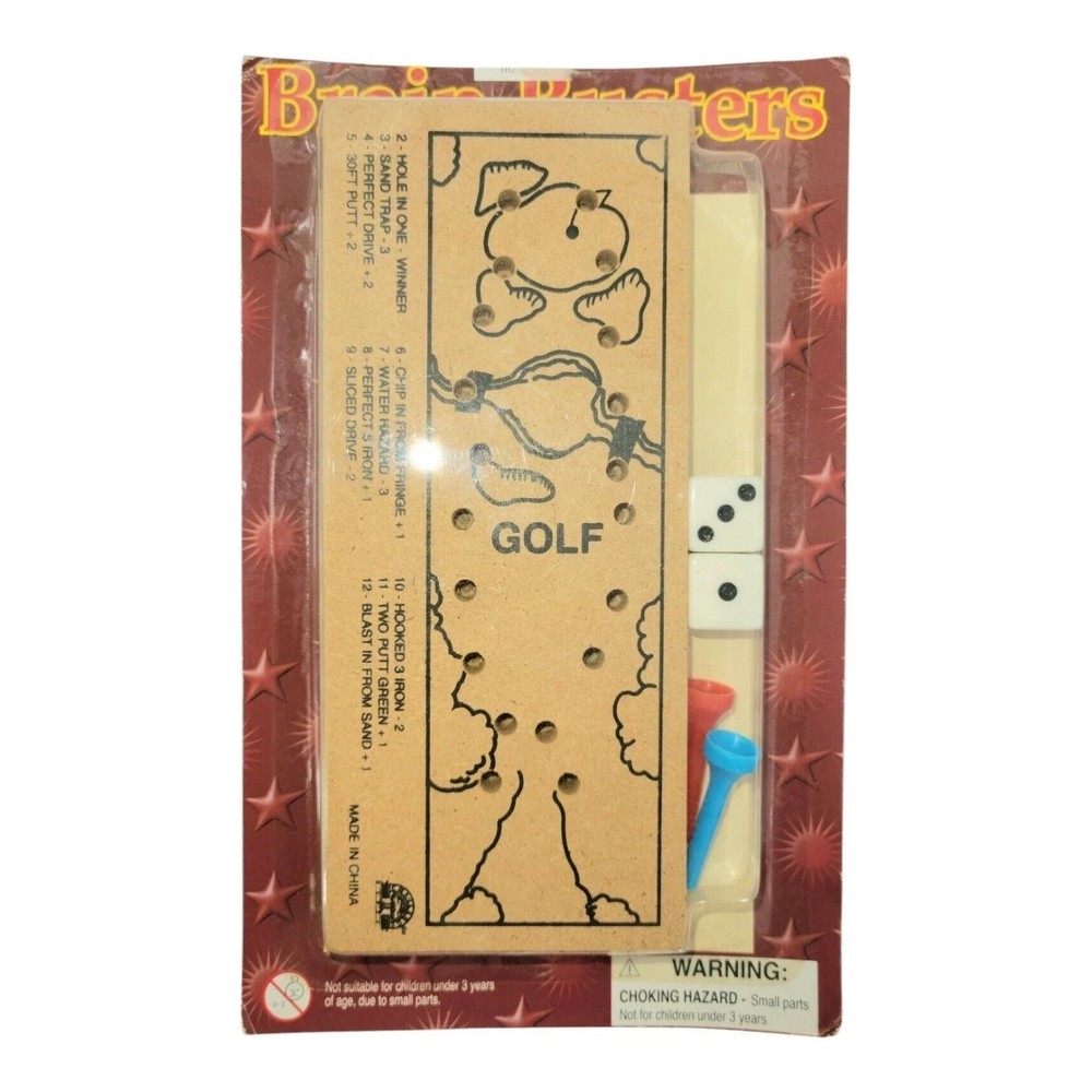 Brain Busters Unisex Kids Teaser Wooden Lightweight Complete Golf Game