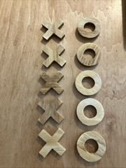 Handmade Wooden Tic Tac Toe Game 11 X 9.5 Inches