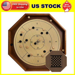 30 Inch Tournament Crokinole Board Game, 2 in 1 Crokinole and Checkers with 26”