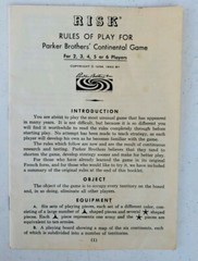 RISK Board Game 1968 Complete Instructions Vintage 60s World Domination Strategy