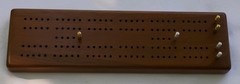 Handmade Wooden Cribbage Board. Brazilian Walnut. Brass And Aluminum Pegs. USA