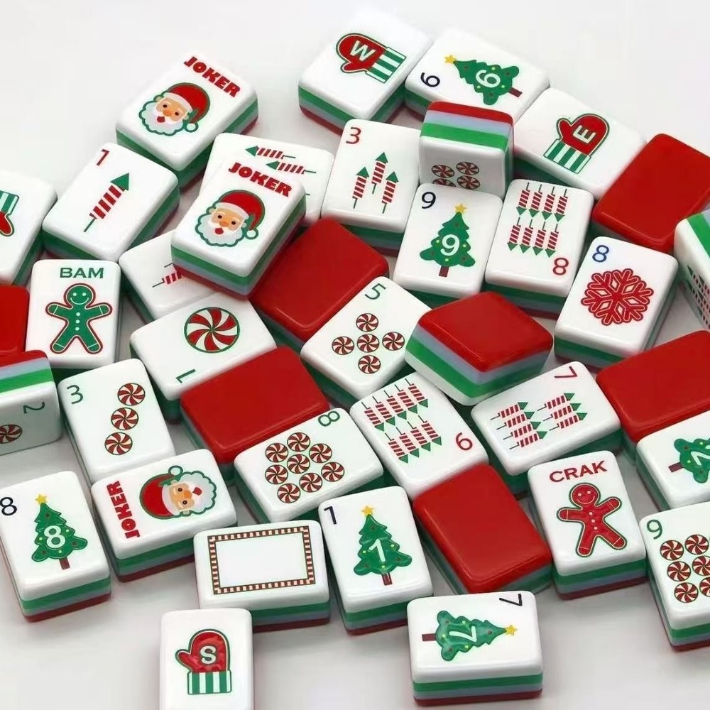 American Mahjong Game Set, 160 tiles Red Christmas Mah Jong Tiles Fast ship
