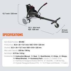 Uimoso Self-Balancing Scooter Seat Attachment for 6.5″8″ 8.5″ 10″ with LED Light