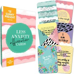 Sunny Present Less Anxiety Affirmation Cards – 45 Beautifully Illustrated…