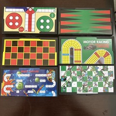 5 Miniature Travel Games In Case With Magnetic Game Pieces IOB