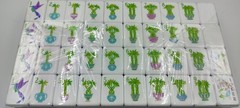 160 American Mahjong Tiles 4-Layer Acrylic Blue Theme Engraved Set/
