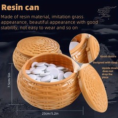 Portable Go Game Set, Foldable Leather Board with ABS Resin Bowls, for Beginners