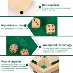 Wooden Dice Board Game Shut The Box for 4 Players Flaps Dices Game Parent-chi-=+