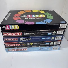 Lot Of 4 Various Monopoly Games + Life 1/4 Life Crisis 2 Games Are Sealed