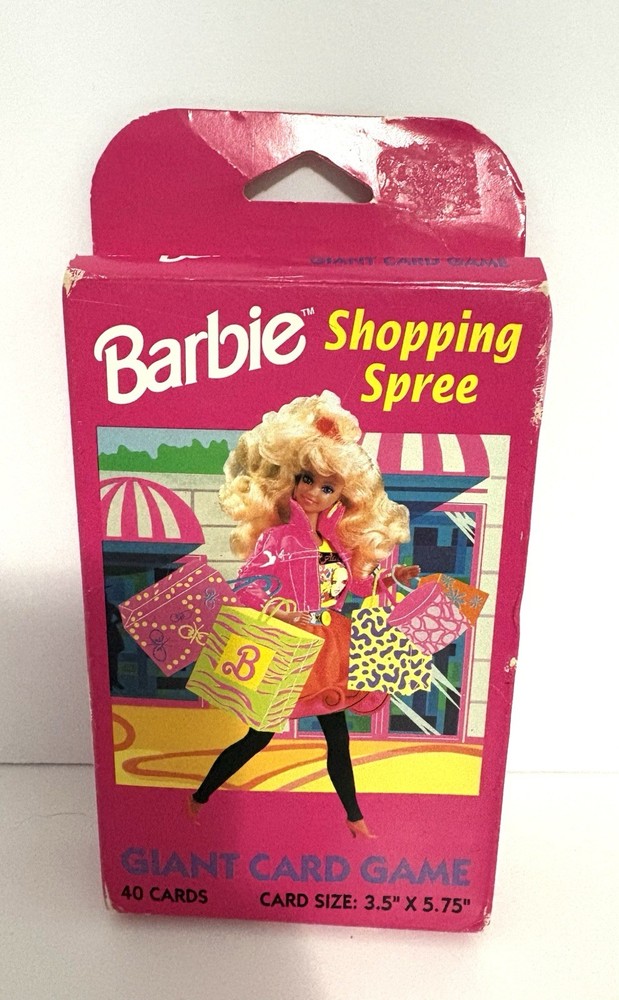 Vintage 1991 Barbie Shopping Spree Giant Card Game Cards Mattel Unopened New