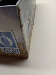 IMMORTALS Board Game Queen Games Almost Complete in Box Missing 1 Green Cube