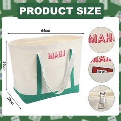Sunnymove 3 Pcs Empty Mahjong Canvas Bag Gift Embroidered American Mahjong Set
