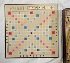 Vintage Scrabble Game 1948/1953 Selchow & Righter Complete 100 Tiles 4 Holders
