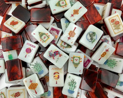 Premium American Mahjong Set 160pcs – Red Fire