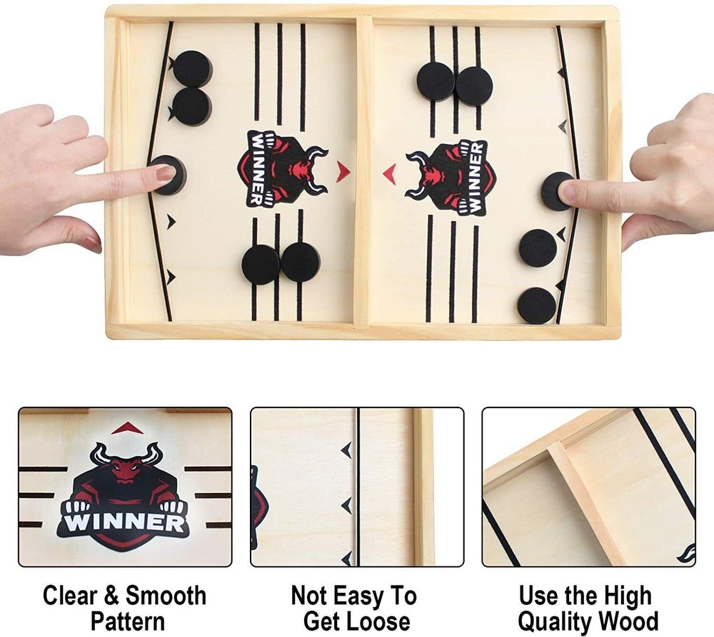 21″ Fast Sling Puck Game Large Size Desktop Winner PK Board Game Adults Kids Toy