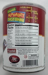 2011 Campbell’s Alphabet Dice Game by TDC Games Complete Great Cond FREE SHIP