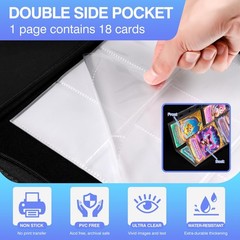 360 Pockets Binder Card Sleeves Double-Sided 9 Pocket 2.6×3.6 inch, 20 Pack
