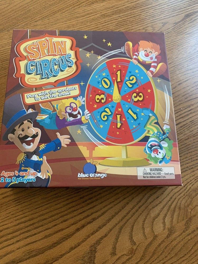 Spin Circus Board Game by BLule Orange Ages 4 & Up 2-5 Players Complete