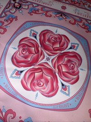 ® American Mahjong Mat with Rules – Pink Floral Mah Jong Table Cloth – 33″ Ne…