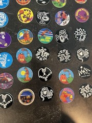 Pogs Lot of 100 Original POGs With Tube Carrying Case Vintage 1990’s