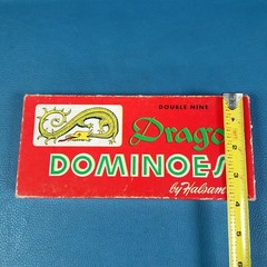 VTG Double Nine Dragon Wood Dominoes Halsam #920 Complete Set Box Manual