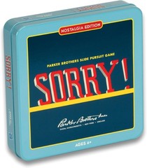 Sorry! Nostalgia Edition Board Game in Collectible Tin – Vintage Fun for Ages 6+