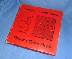 VINTAGE WM. F. DRUEKE & SONS MAGNETIC SQUARE BRAIN TEASE PUZZLE – 1961