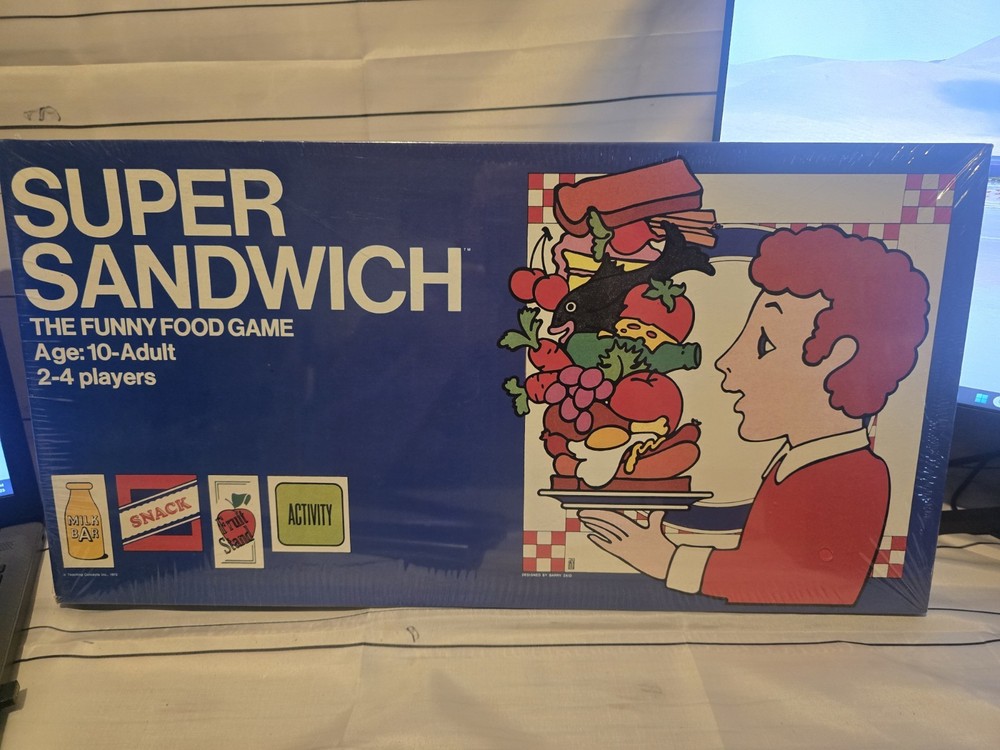 Vintage Super Sandwich Funny Food Nutrition Educational Board Game – SEALED NEW!
