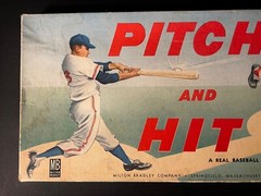 Vintage Milton Bradley Baseball Board Game PITCH AND HIT ca 1940s-1950s RARE