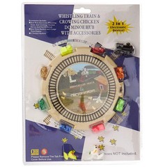 2 in 1 Dominoes Center Hub Starter Piece Chicken Domino & Mexican Train w/ Sound