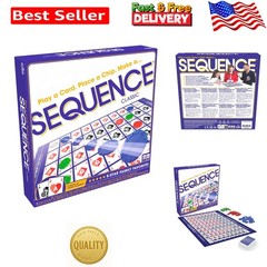 Family SEQUENCE Game with Folding Board – Fun for All Ages 7+ – Strategy Skills