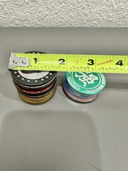Vintage 90s Metal Pog Slammer Mix Lot – Ying Yang – 8 Ball – Peace – Wild One