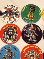 1990s Lot of 16 Kraft Kaps Pogs Slammers Retro Mad Max Alex Rose Pirate Pete