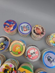 Vintage POGS Lot Of Over 320 Pieces W/ Slammers 90s Bart Jurassic Rangers Poison