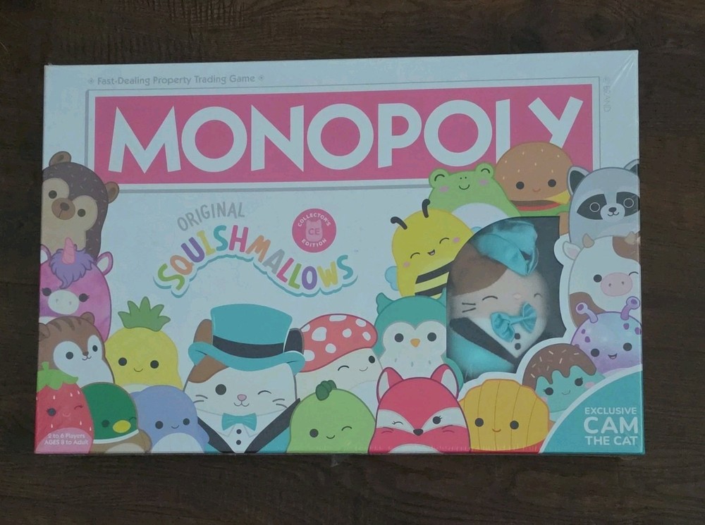 USAopoly Monopoly Original Squishmallows Collector’s Ed. Board Game, 6 Tokens