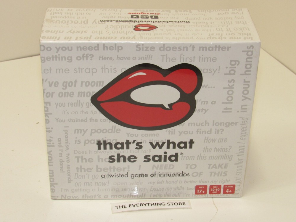 THAT`S WHAT SHE SAID GAME OF INNUENDOS PARTY IN A BOX NEW SEALED FREE SHIP