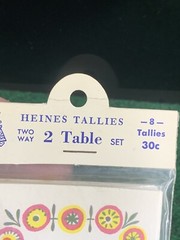 Heines Tallies 2 Way 2 Table Set With Multi-Color Floral Designs-8 Tallies