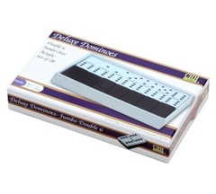Premium Dominoes Double 6 Six Jumbo Size Acrylic 2 Tone Tile Black & Red