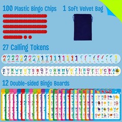Multicolored Spanish Bingo Game Set for Vocabulary Learning – Up to 12 Players