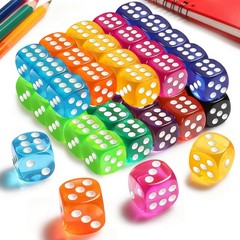 50 Pieces 14mm Dice Set Six Sided D6 Assorted Colors for Board Games