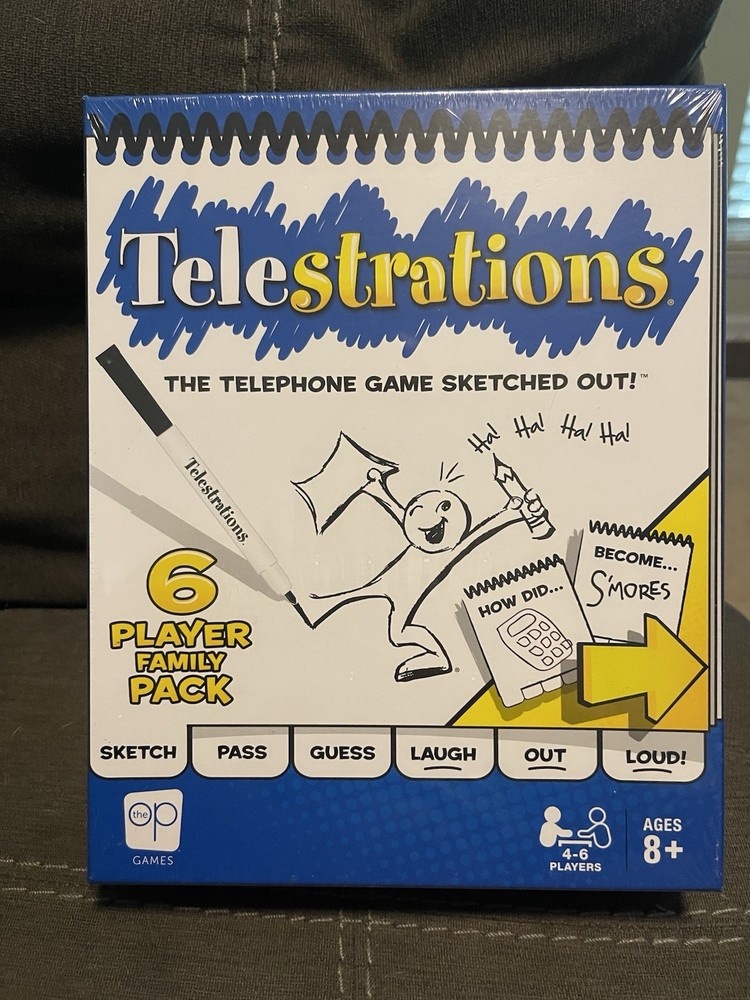 Telestrations 6 Player Family Pack Board Game New Sealed Drawing Party Game
