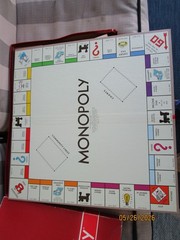 1973 Parker Brothers Monopoly Game with 10 Metal Player Tokens, faux wood tray