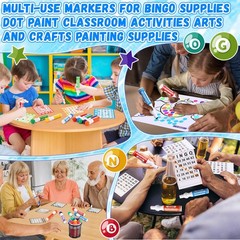Bingo Daubers 72 Pack Mixed Colors Dot Markers Paint Dotters Craft Crtiin Bulk