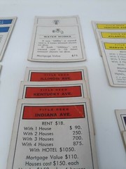 VINTAGE 1961 MONOPOLY Title Deed Cards Full Set of 28