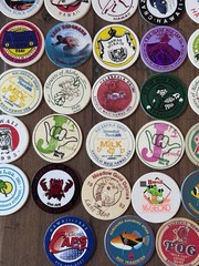 Lot Of 147 Original 90s Pogs All Hawaiian Milk Caps Advertising + W/ Trov Case