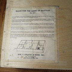 VTG Drueke Skittles Wood Parlor Bowling Game #911 | 30″ x 14″ Complete w/ Rules